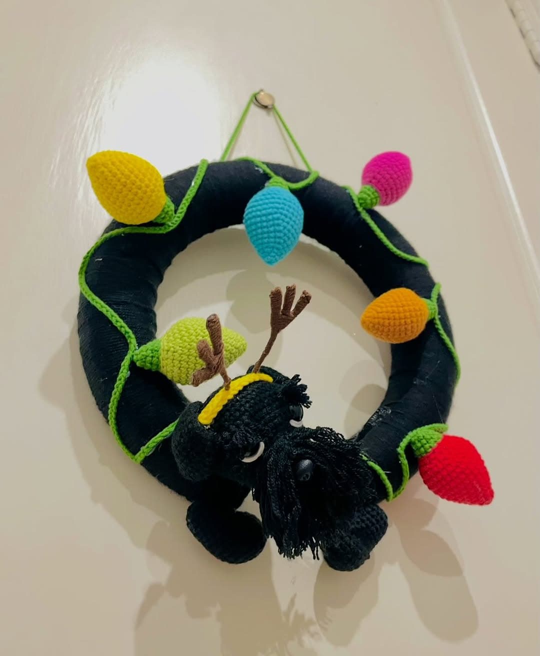 Corona para la puerta de Limón navideño 💛